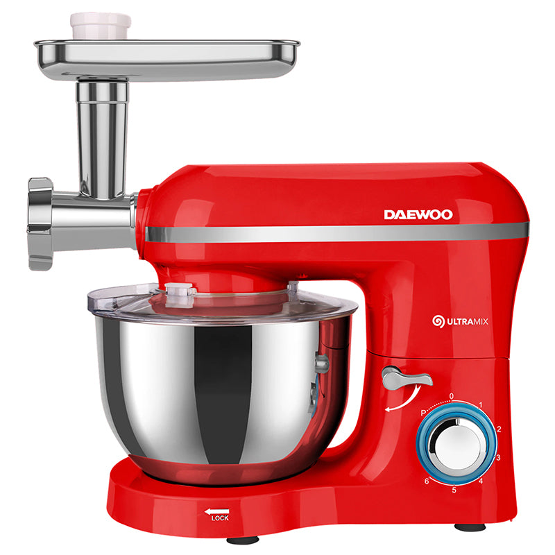Robot bucătărie 2 în 1 cu mixer, bol inox 5,5 l și mașină de tocat carne Daewoo