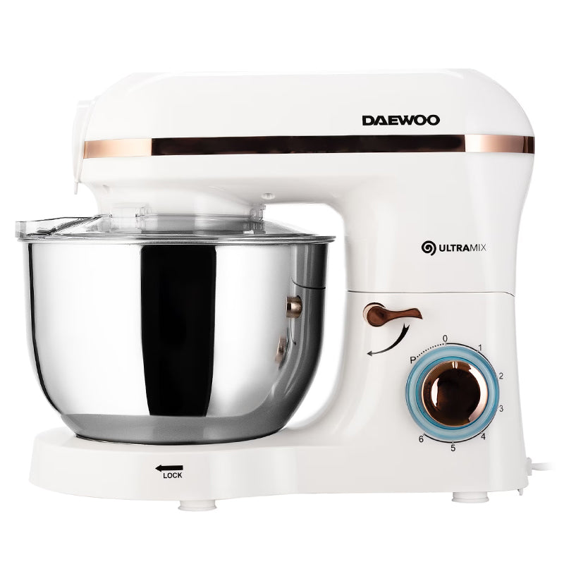 Robot bucătărie 2 în 1 cu mixer, bol inox 5,5 l și mașină de tocat carne Daewoo