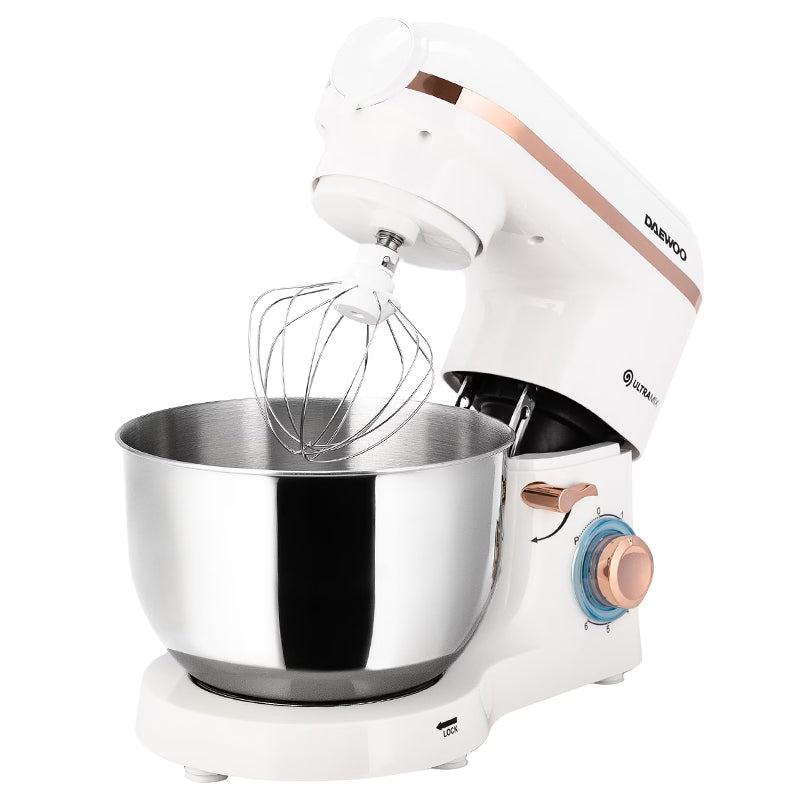 Robot bucătărie 2 în 1 cu mixer, bol inox 5,5 l și mașină de tocat carne Daewoo