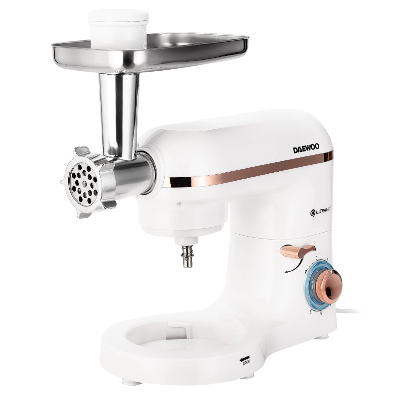 Robot bucătărie 2 în 1 cu mixer, bol inox 5,5 l și mașină de tocat carne Daewoo