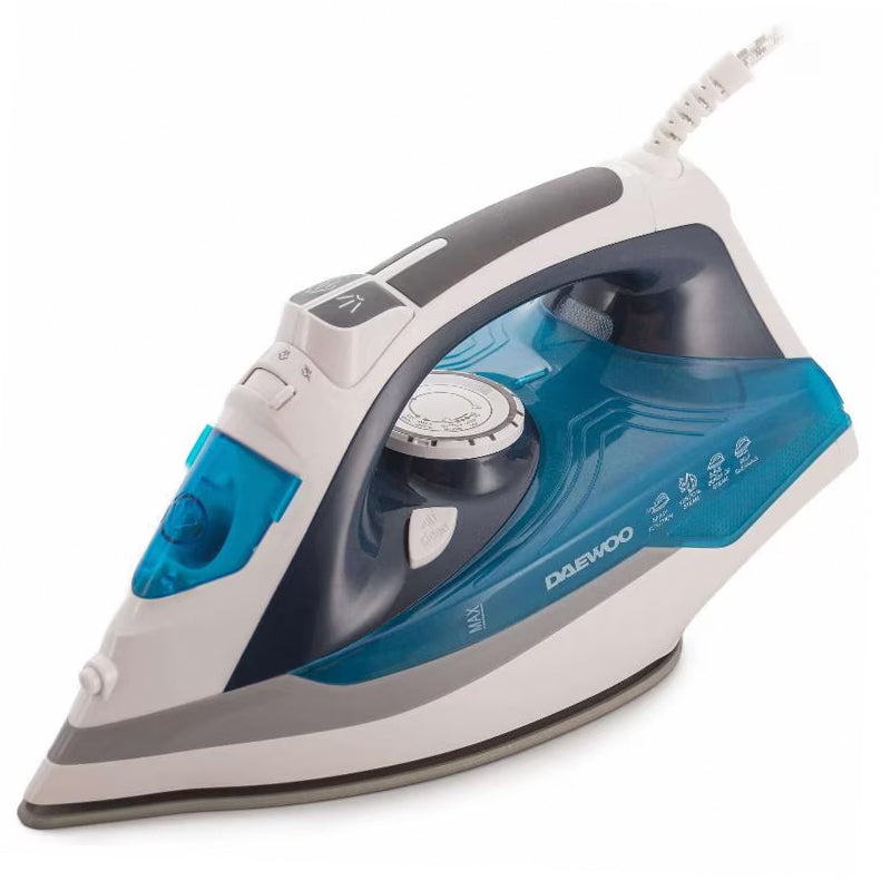 Fier de călcat cu talpă ceramică de 2400 W și debit de abur 55 g/min Daewoo D-DSI20BL