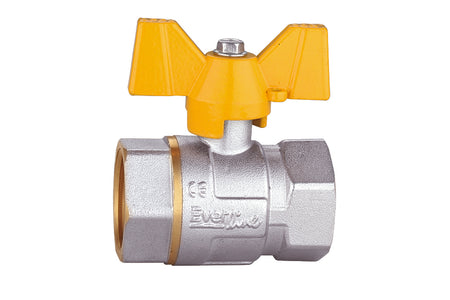 Robinet cu bilă pentru gaz cu mâner fluture 3/4" filet interior-interior