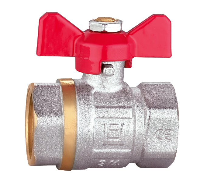 Robinet sferic Everline de 1" cu mâner fluture și filet interior-interior