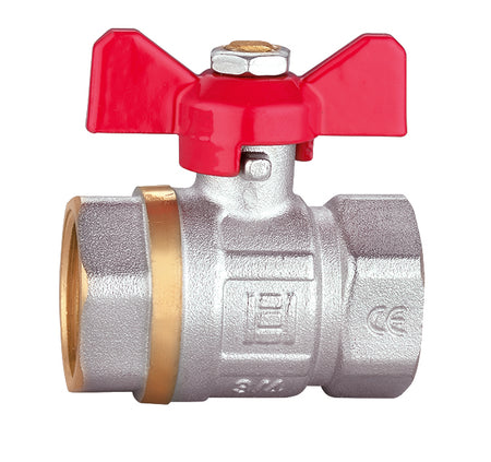 Robinet sferic Everline de 1" cu mâner fluture și filet interior-interior