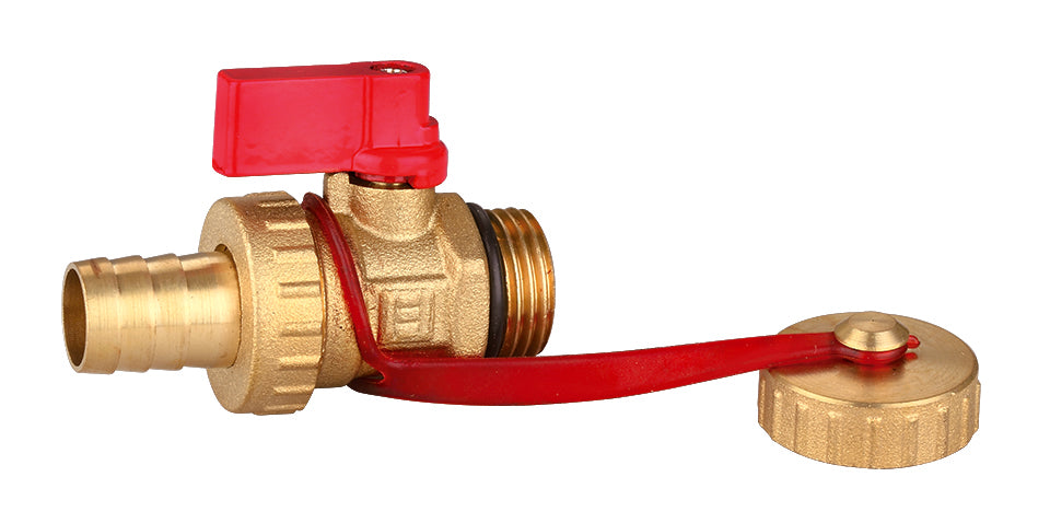 Robinet de golire de 1/2″ cu mâner roșu și finisaj bronz