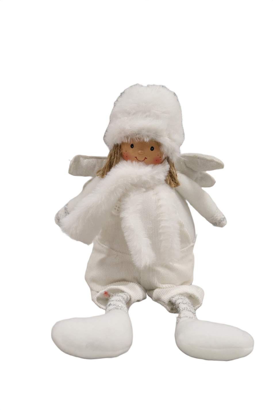 Xmas Figurina Textil Copii Alb Gri 959