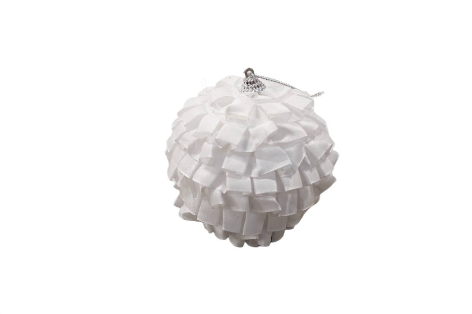 Xmas Glob 10 Cm Alb Rochita A2-31884w10