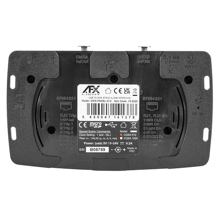 Interfață USB DMX cu controller, mod Stand Alone, compatibil LED Player și card SD Ibiza Light DMX-PANEL-512