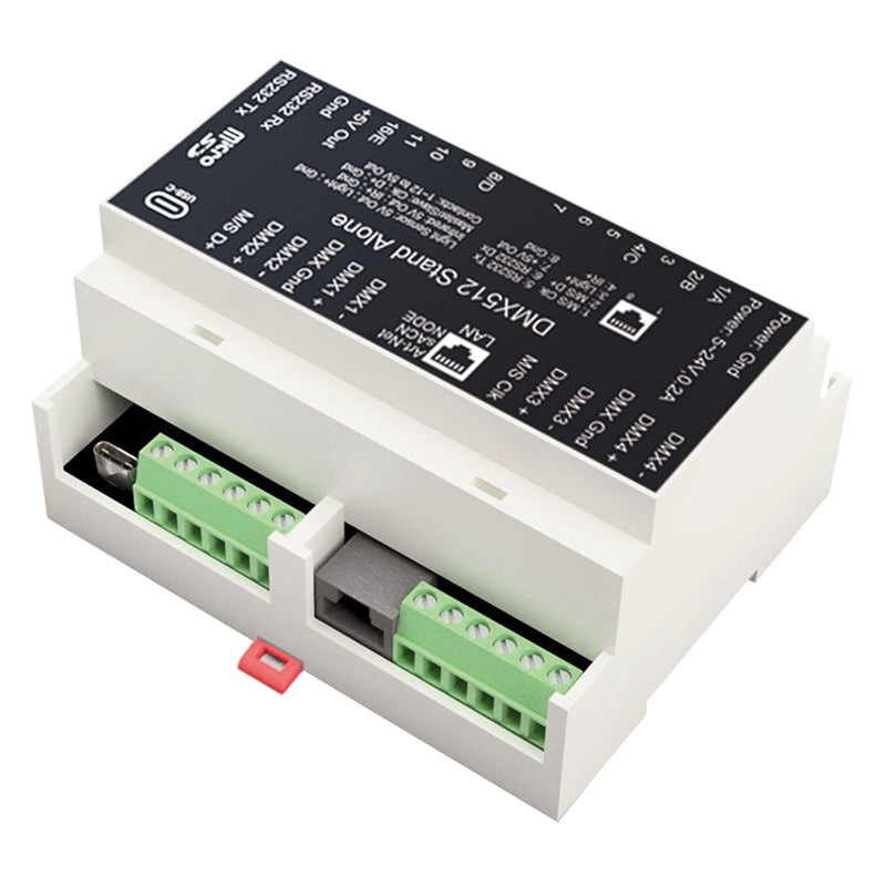 Interfață DMX-USB cu conexiune RJ45, Stand Alone, montare DIN - Ibiza Light DMX-RAIL-512