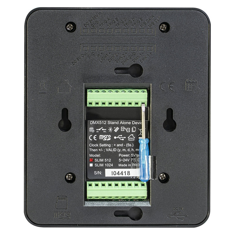 Interfață DMX-USB montaj perete, 512 canale, LED, Stand Alone Ibiza Light DMX-SLIMPANEL