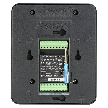 Interfață DMX-USB montaj perete, 512 canale, LED, Stand Alone Ibiza Light DMX-SLIMPANEL
