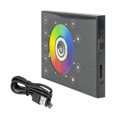 Interfață DMX-USB cu panou tactil, panou sticlă, afișaj LED, AFX DMX-TOUCH-PAN
