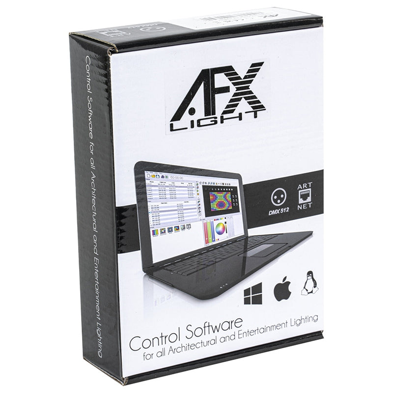Interfață DMX-USB cu panou tactil, panou sticlă, afișaj LED, AFX DMX-TOUCH-PAN