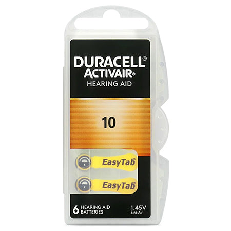 Baterie auditivă zinc-aer mărime 10, blister 6 bucăți, fără mercur, Duracell DUR-10-0