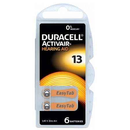 Baterie auditivă zinc-aer Duracell 13 blister 6 bucăți Duracell DUR-13