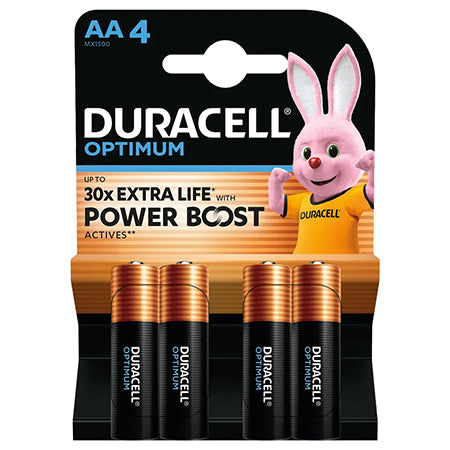 Baterie alcalină AA Duracell Optimum, LR06, blister 4 bucăți Duracell DUR-DU0035