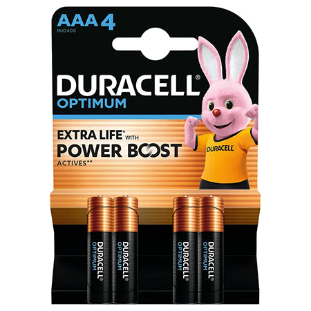 Baterie alcalină Duracell Optimum LR03 AAA pachet 4 bucăți Duracell DUR-DU0036