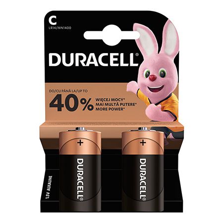 Set de 2 baterii alcaline LR14 de 1,5 V Duracell DUR-MN1400