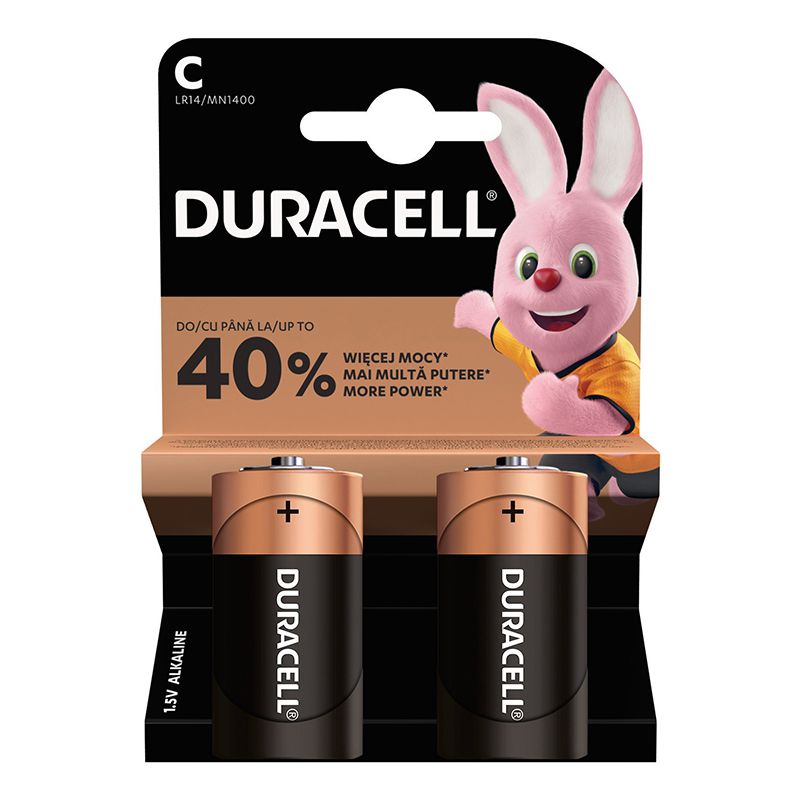 Set de 2 baterii alcaline LR14 de 1,5 V Duracell DUR-MN1400