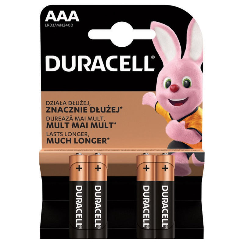 Set baterii alcaline LR03 AAA blister cu 4 bucăți Duracell DUR-MN2400