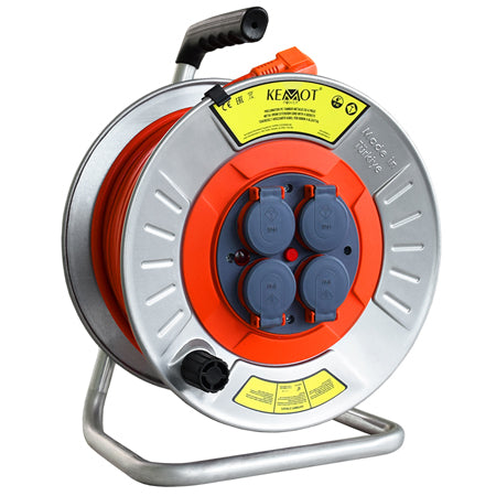 Tambur prelungitor electric metalic 3x2.5mm cu 4 prize Kemot