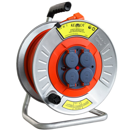 Tambur prelungitor electric metalic 3x2.5mm cu 4 prize Kemot
