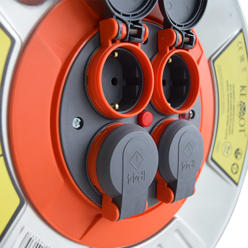 Tambur prelungitor electric metalic 3x2.5mm cu 4 prize Kemot