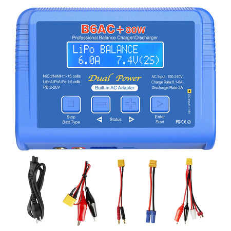 Încărcător cu balansare acumulatori B6AC+ 80W cu alimentare AC/DC E6360