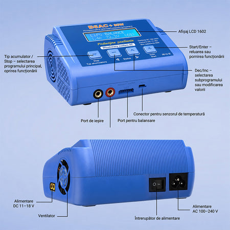 Încărcător cu balansare acumulatori B6AC+ 80W cu alimentare AC/DC E6360