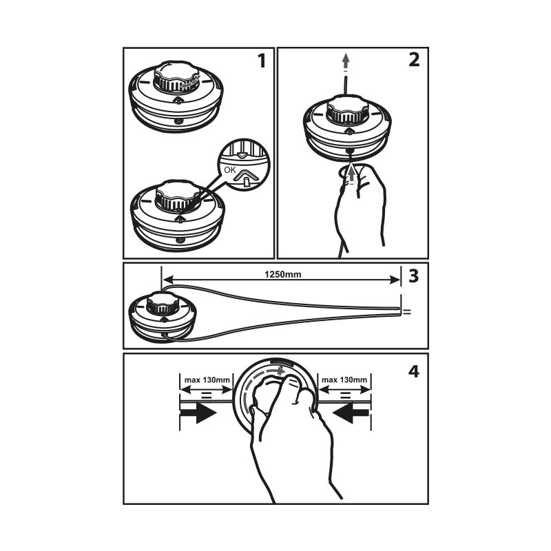 Tambur automat reîncărcabil pentru motocoasă, fir 1.5-3.0 mm, Easy-Load, Tryton EATOP01