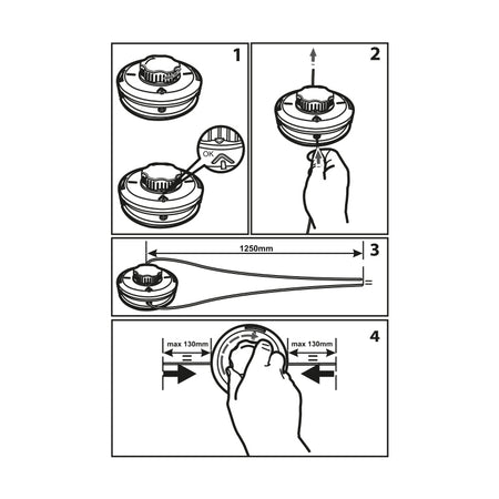Tambur automat reîncărcabil pentru motocoasă, fir 1.5-3.0 mm, Easy-Load, Tryton EATOP01