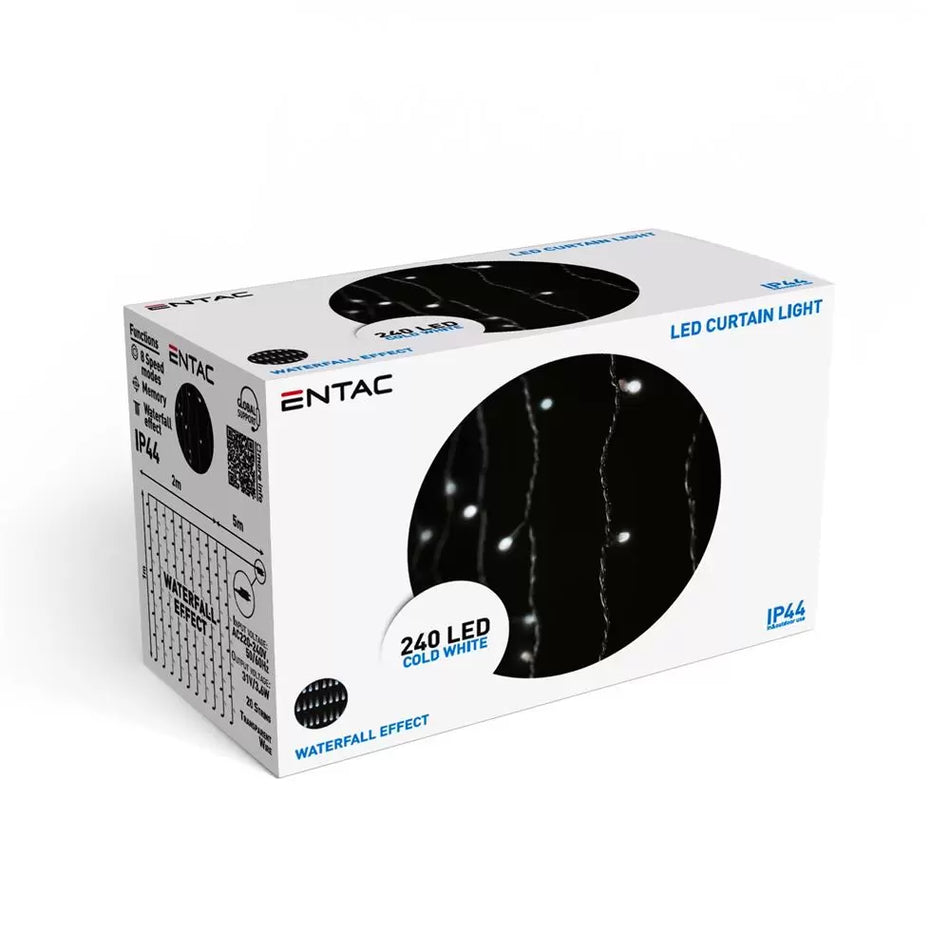 Plasa Luminoasa 240 Led, Efect Cascada 8 Programe 1mx2m,de Ext