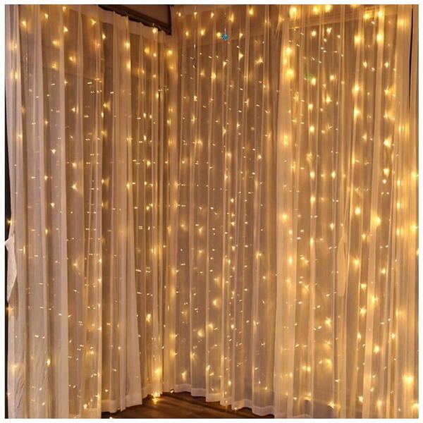 Perdea Luminoasa 300 Led 3x3m 8f Ip44 Entac -de Exterior