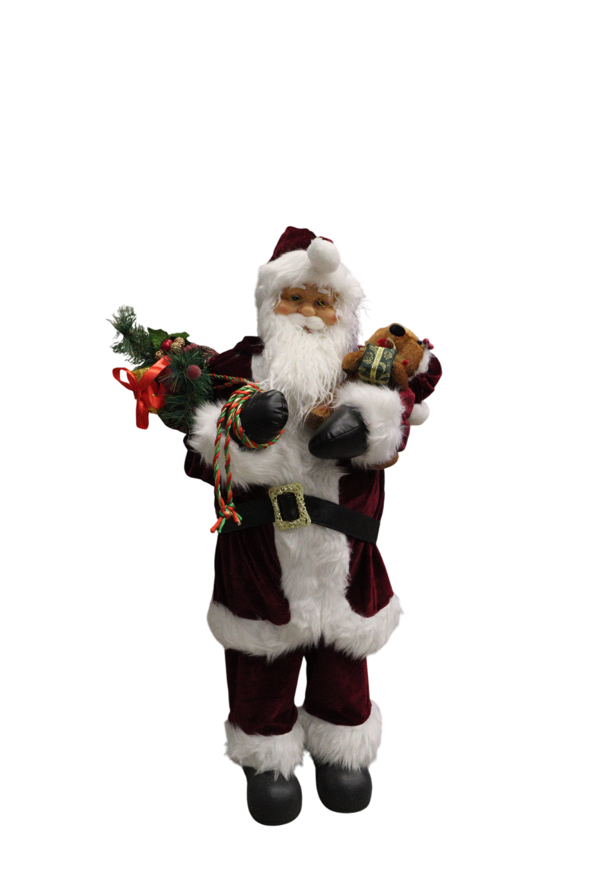 Figurina Muzicala Mos Craciun Cu Ursulet Xmas