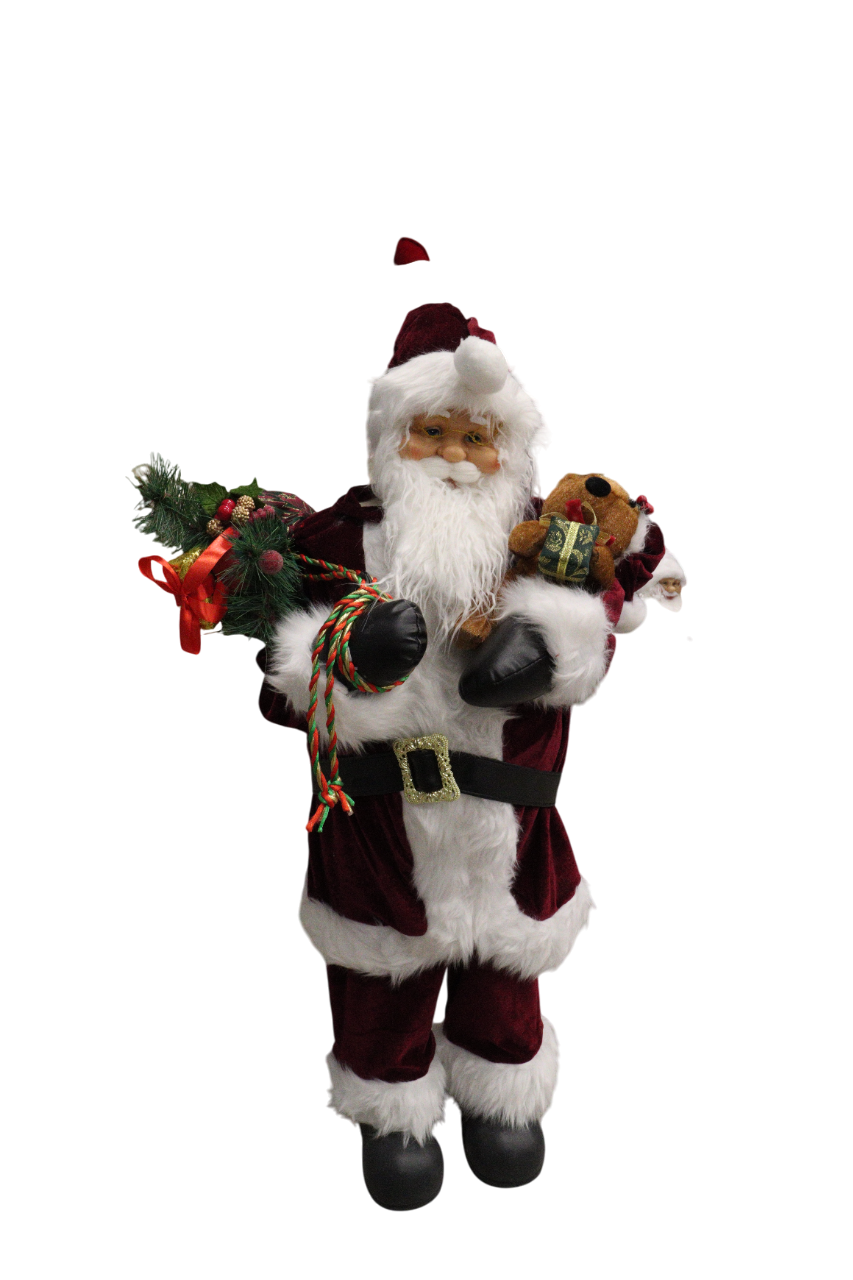 Figurina Muzicala Mos Craciun Cu Ursulet Xmas