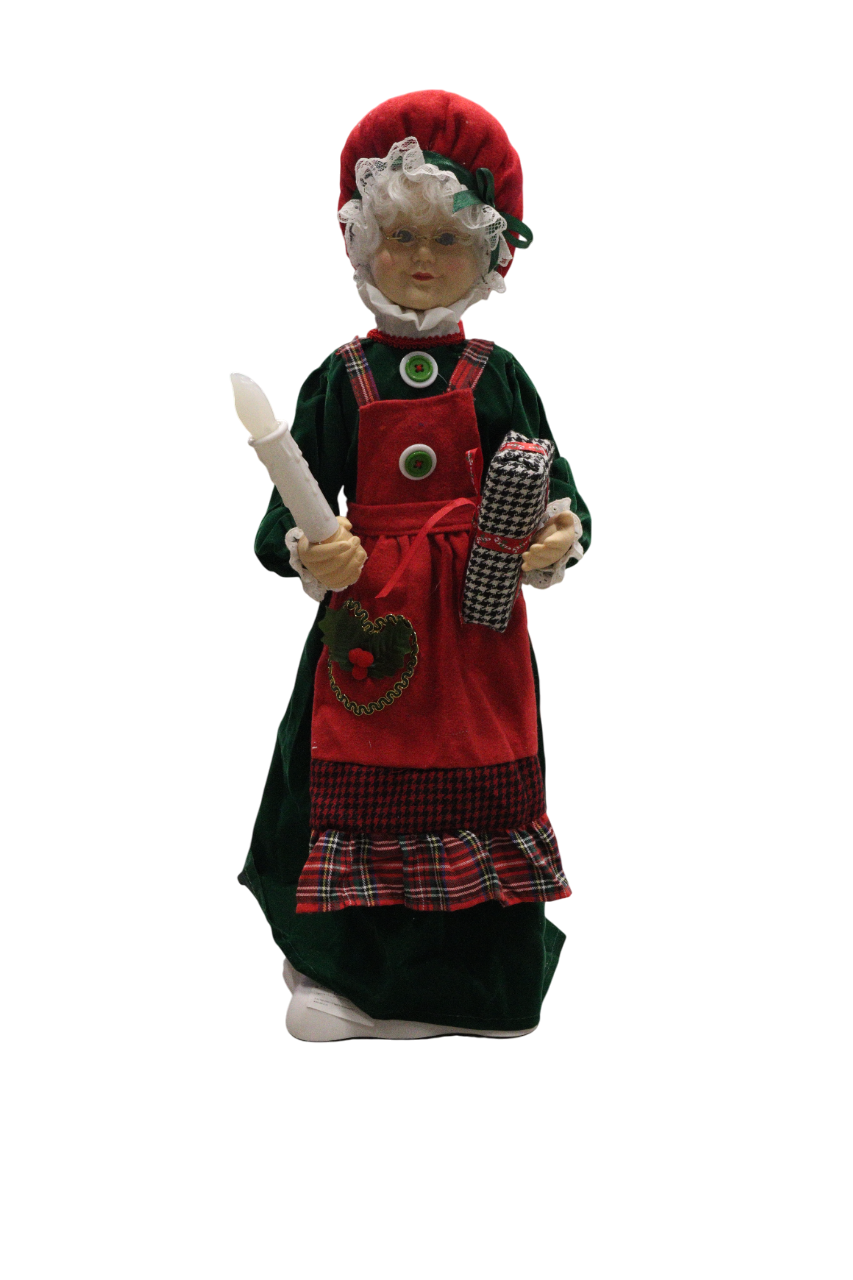 Figurina Muzicala Craciunita, Rosu Si Verde Xmas