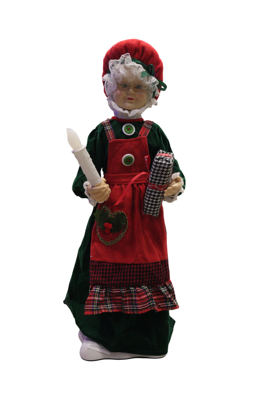 Figurina Muzicala Craciunita, Rosu Si Verde Xmas