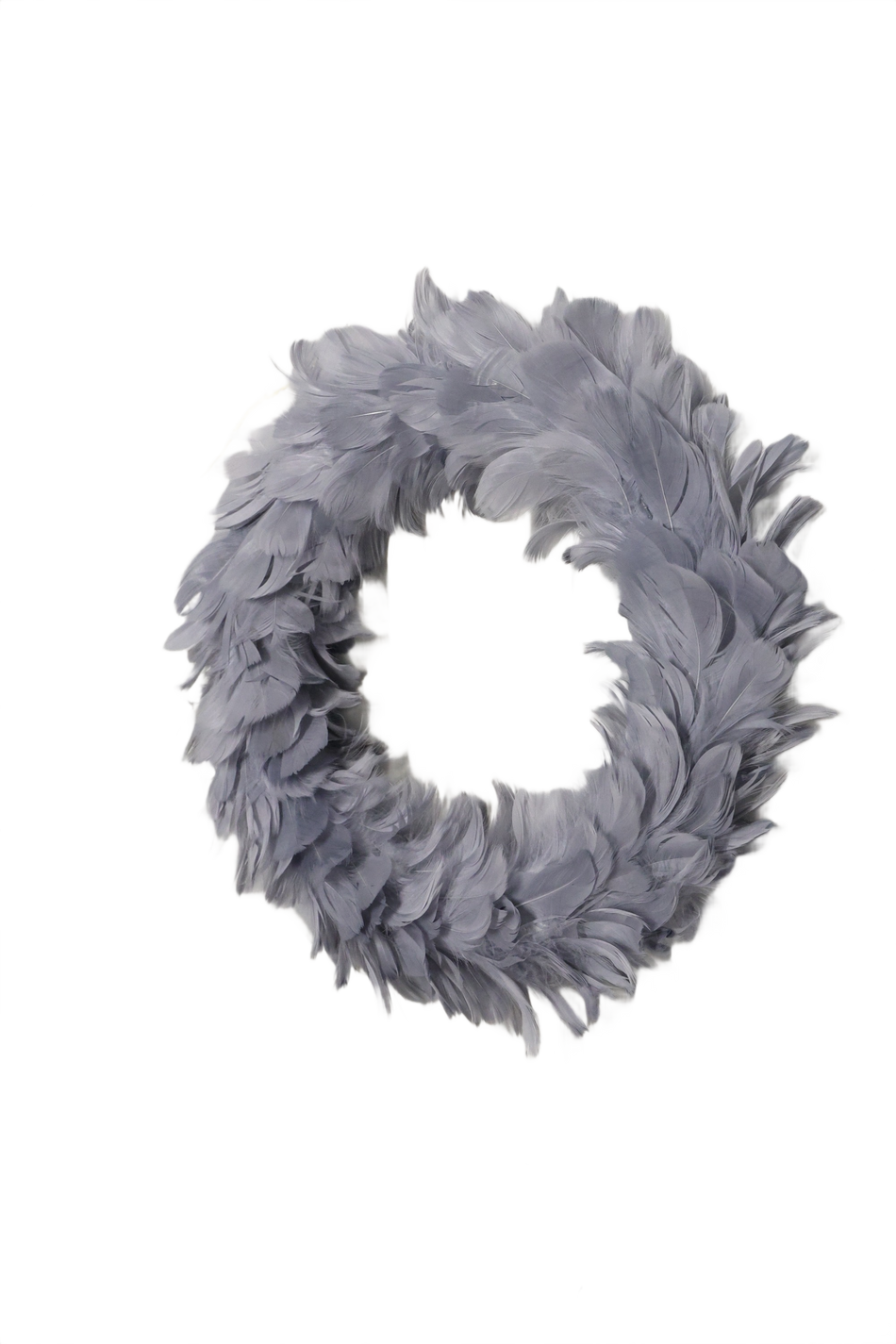 Coronita Polistiren Cu Pene Gri 30 Cm Xmas