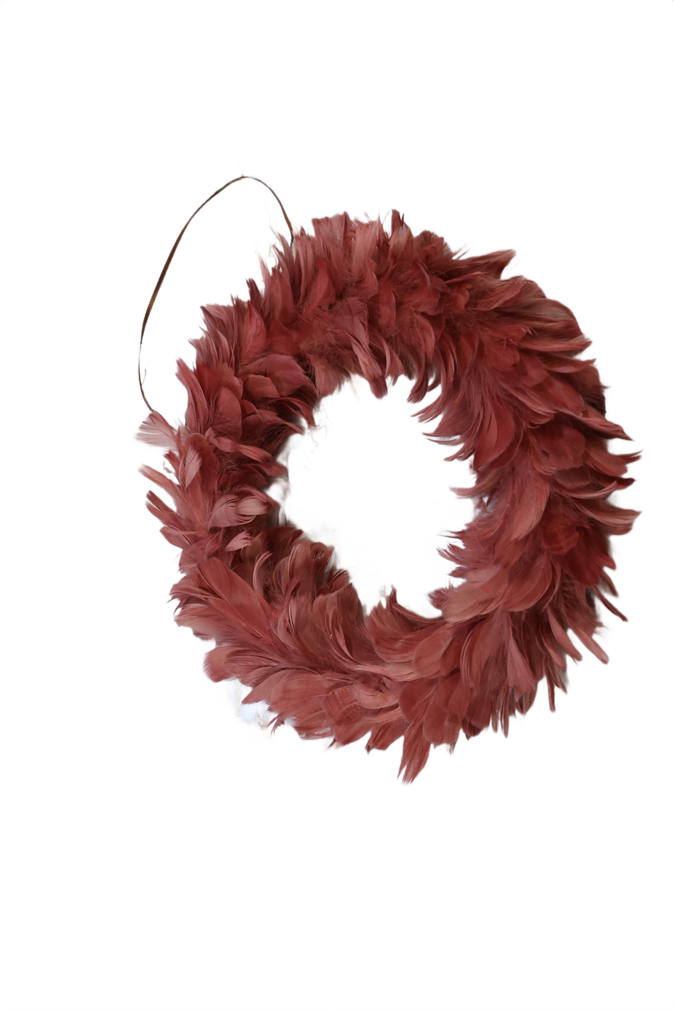 Coronita Polistiren Cu Pene Visiniu Deschis 30 Cm Xmas