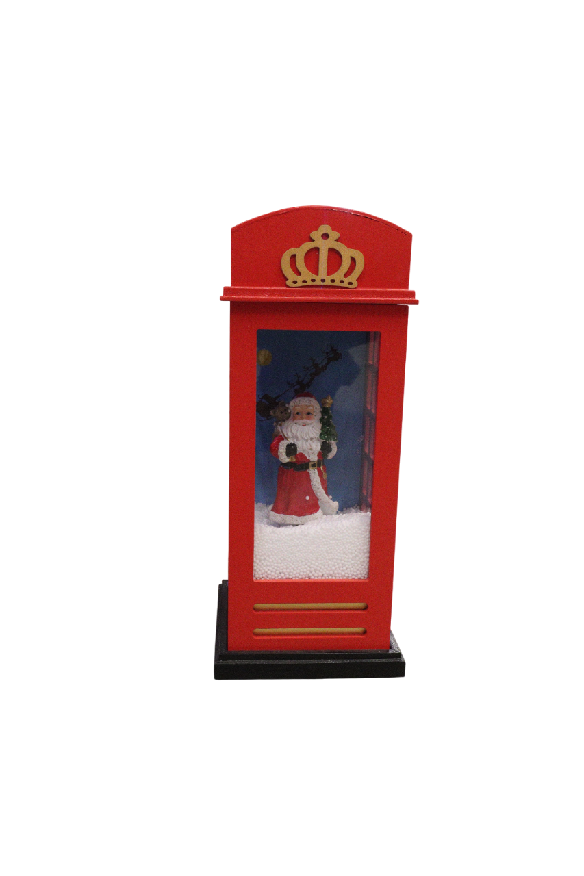 Ornament Glob Muzical Cabina Telefonica Cu Zapada Si Lumina