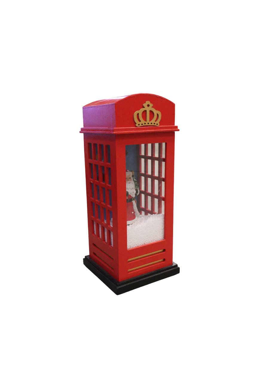 Ornament Glob Muzical Cabina Telefonica Cu Zapada Si Lumina