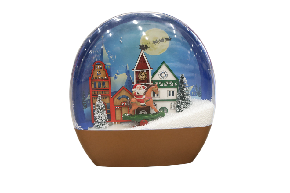 Ornament Glob Luminos Cu Scena Si Zapada Muzical Xmas