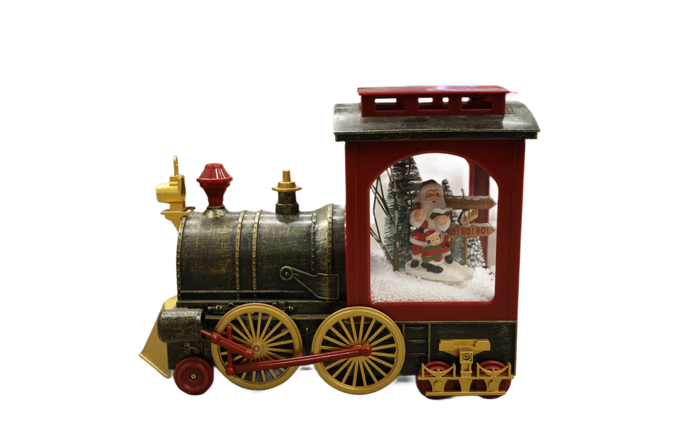 Ornament Locomotiva Cu Glob Luminos, Muzical Si Zapada Mhc21
