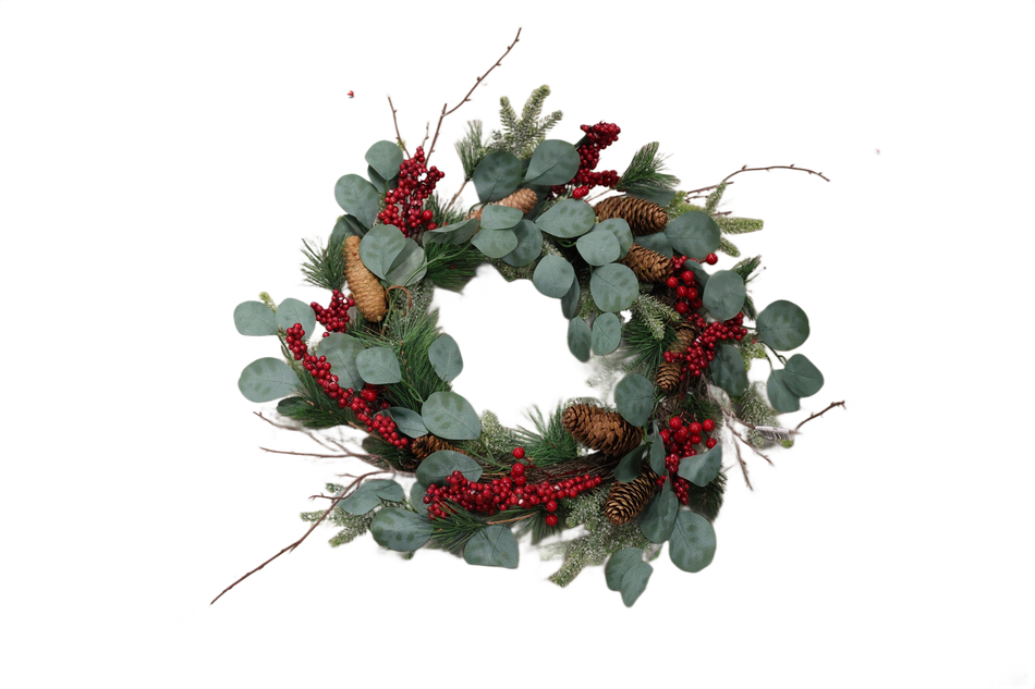 Coronita Cu Eucalipt, Bobite Rosii Xmas