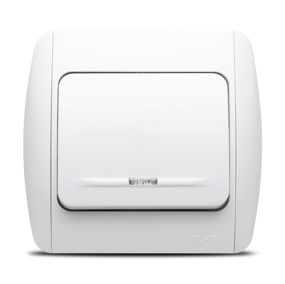 Întrerupător simplu Elbi Zirve alb cu indicator luminos 10 A 230 V pentru montaj încastrat
