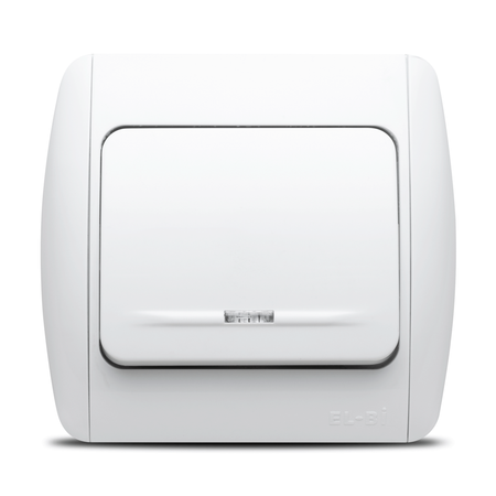 Întrerupător simplu Elbi Zirve alb cu indicator luminos 10 A 230 V pentru montaj încastrat