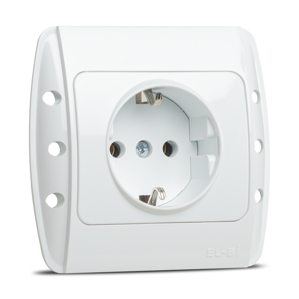 Priză Schuko 16 A 230 V pentru montaj încastrat, alb