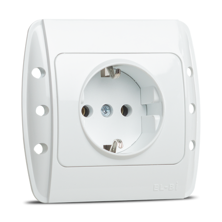 Priză Schuko 16 A 230 V pentru montaj încastrat, alb