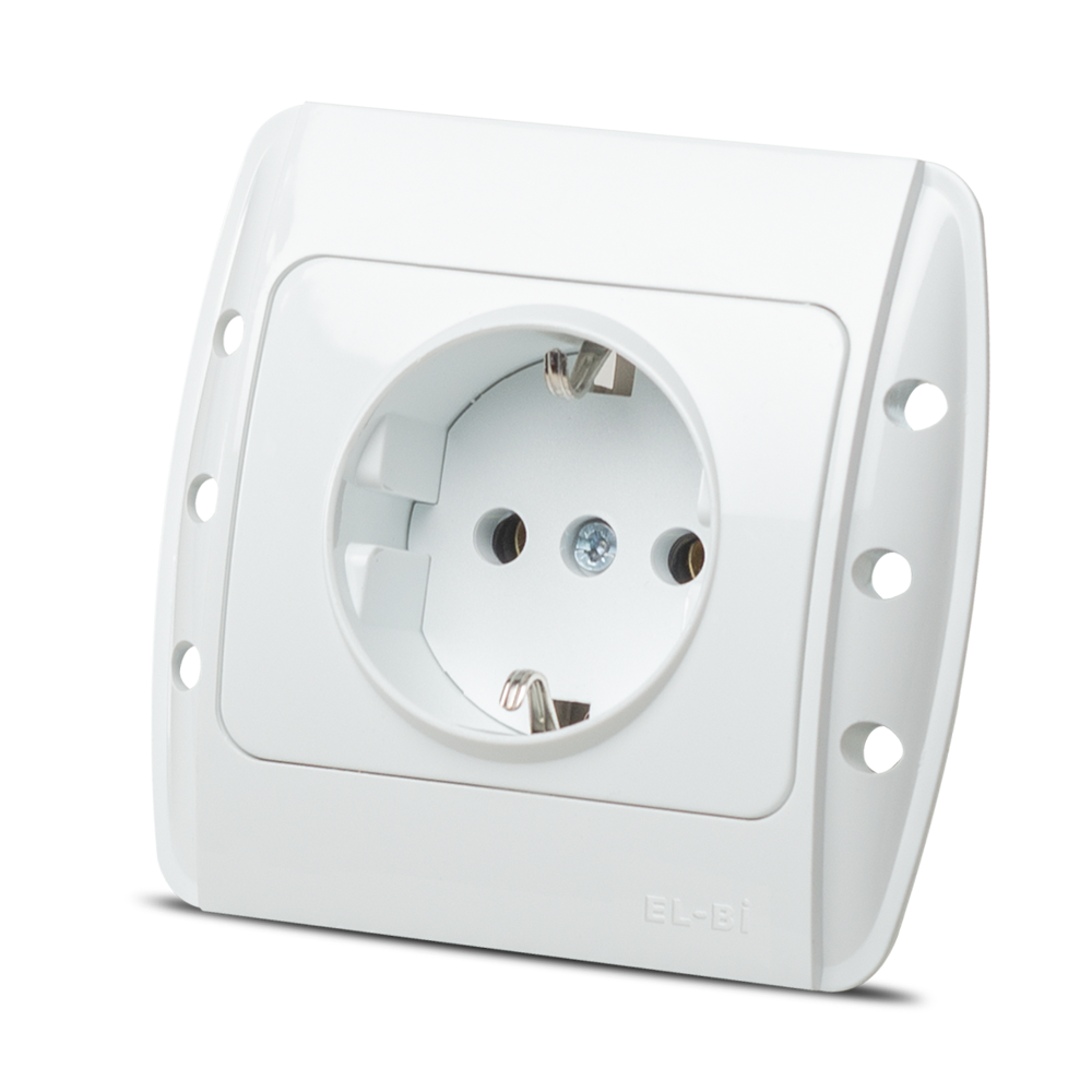 Priză Schuko 16 A 230 V pentru montaj încastrat, alb