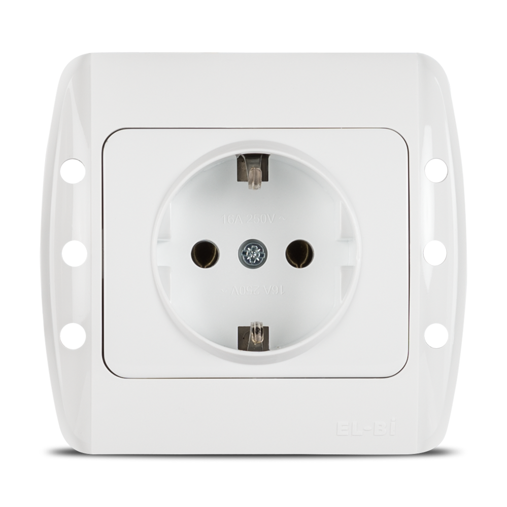 Priză Schuko 16 A 230 V pentru montaj încastrat, alb